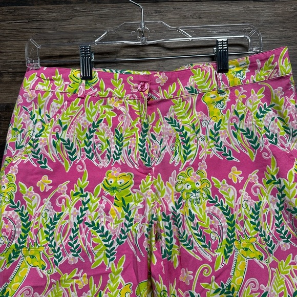 Lilly Pulitzer Pink and Green Tropical Patterned Trousers - Picture 4 of 7